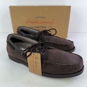 Weatherproof Vintage Men's Benny Boat Shoes Dark Brown 12M